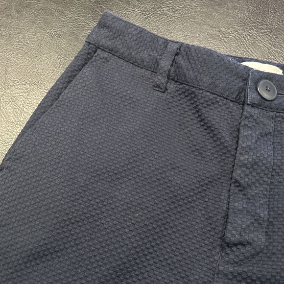 Kowtow Pants Womens XS Relaxed Tapered Leg Navy Blue Organic Cotton Textured - Picture 5 of 8